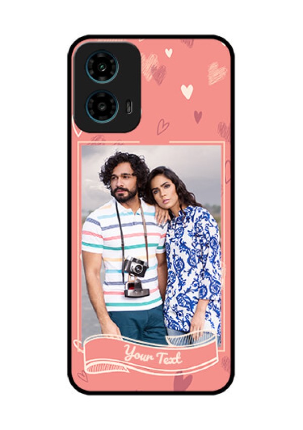 Motorola G34 5G Custom Glass Phone Case - Love Doodle Art Design