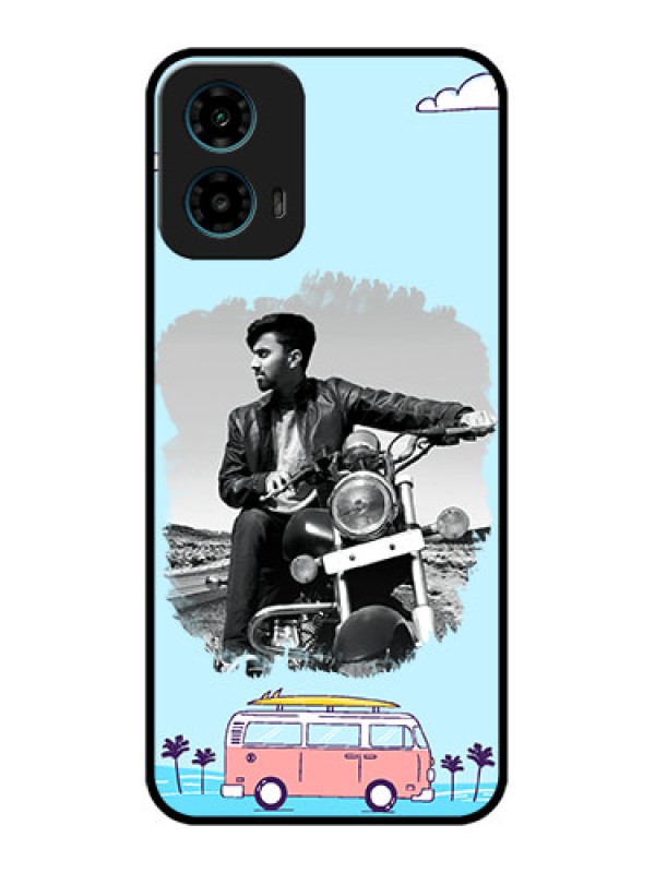 Custom Motorola G34 5G Custom Glass Phone Case - Travel & Adventure Design