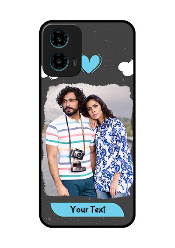 Motorola G34 5G Custom Glass Phone Case - Splashes With Love Doodles Design