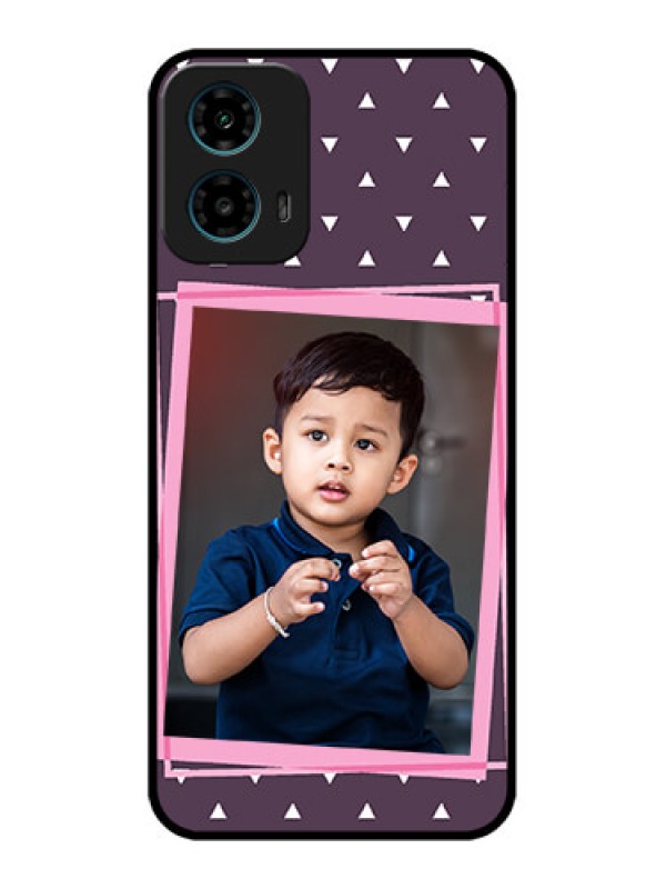 Custom Motorola G34 5G Custom Glass Phone Case - Triangle Pattern Dotted Design
