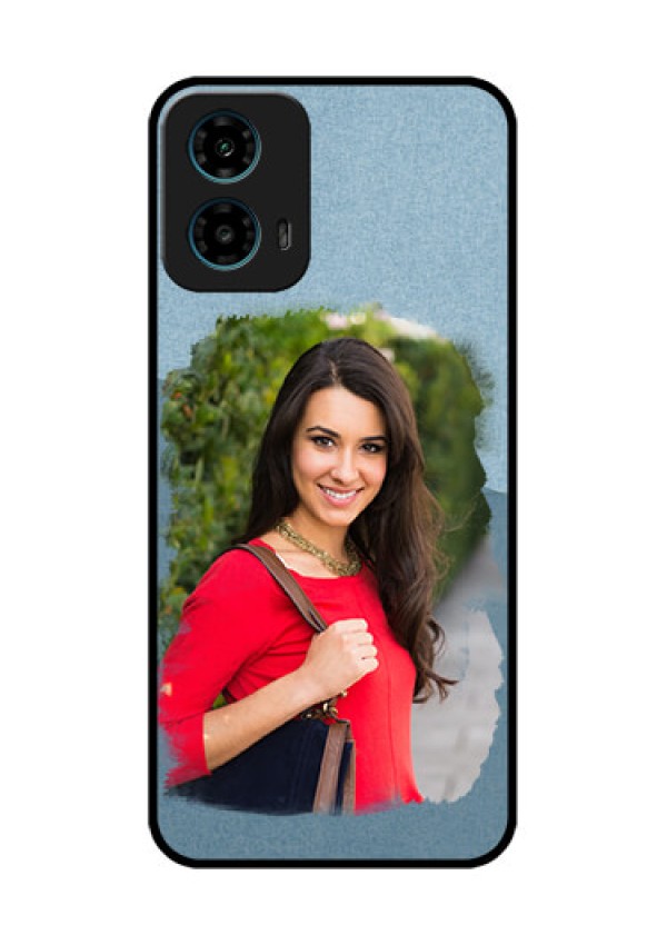 Motorola G34 5G Custom Glass Phone Case - Grunge Line Art Design