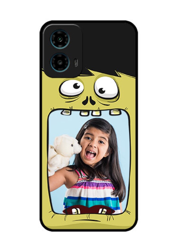 Motorola G34 5G Custom Glass Phone Case - Cartoon Monster Back Case Design