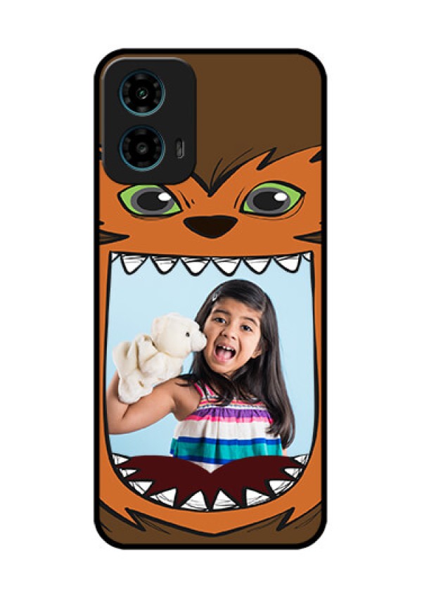 Motorola G34 5G Custom Glass Phone Case - Owl Monster Back Case Design
