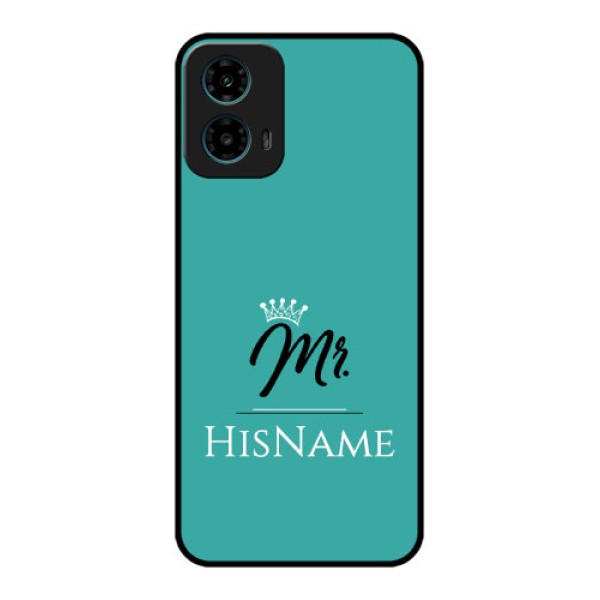 Motorola G34 5G Custom Glass Phone Case - Mr With Name Design