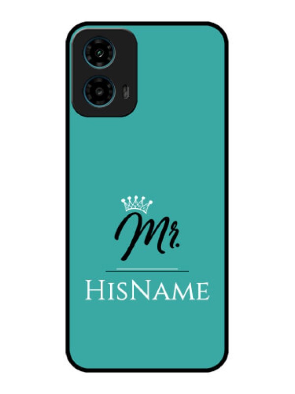 Custom Motorola G34 5G Custom Glass Phone Case - Mr With Name Design