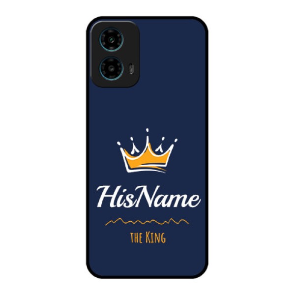 Motorola G34 5G Custom Glass Phone Case - King With Name Design Motorola G34 5G Custom Glass Phone Case - King With Name Design