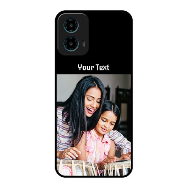 Motorola G34 5G Custom Glass Phone Case - Photo With Name Design Motorola G34 5G Custom Glass Phone Case - Photo With Name Design