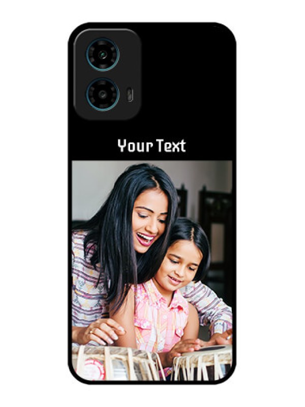 Custom Motorola G34 5G Custom Glass Phone Case - Photo With Name Design
