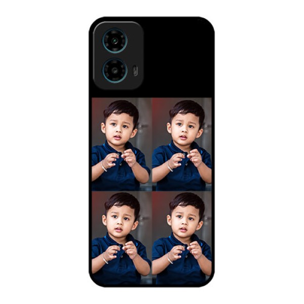 Motorola G34 5G Custom Glass Phone Case - 4 Image Holder Design Motorola G34 5G Custom Glass Phone Case - 4 Image Holder Design