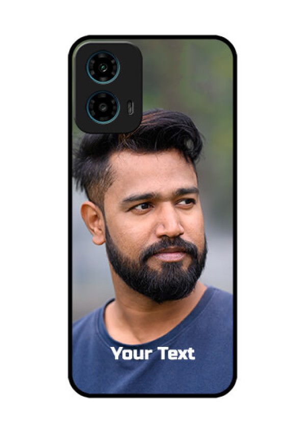 Motorola G34 5G Custom Glass Phone Case - Photo With Text Design