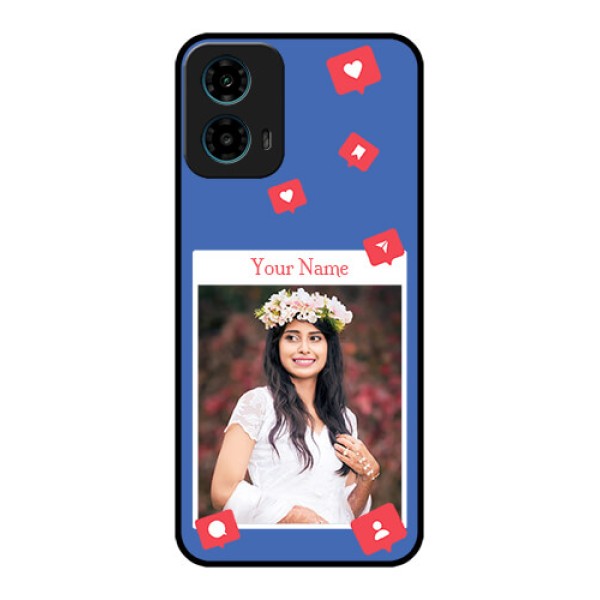 Motorola G34 5G Custom Glass Phone Case - Like Share And Comment Design