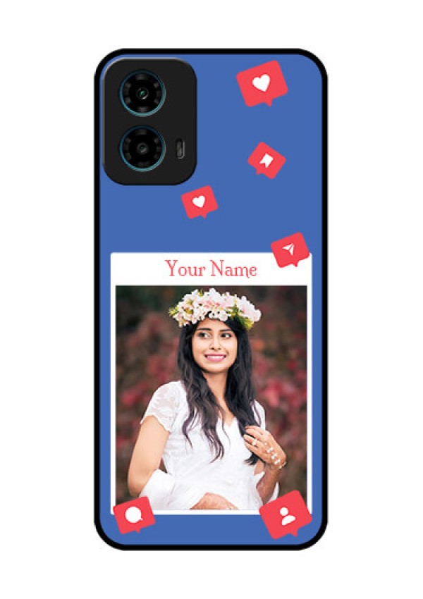 Motorola G34 5G Custom Glass Phone Case - Like Share And Comment Design