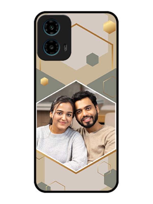 Custom Motorola G34 5G Custom Glass Phone Case - Stylish Hexagon Pattern Design