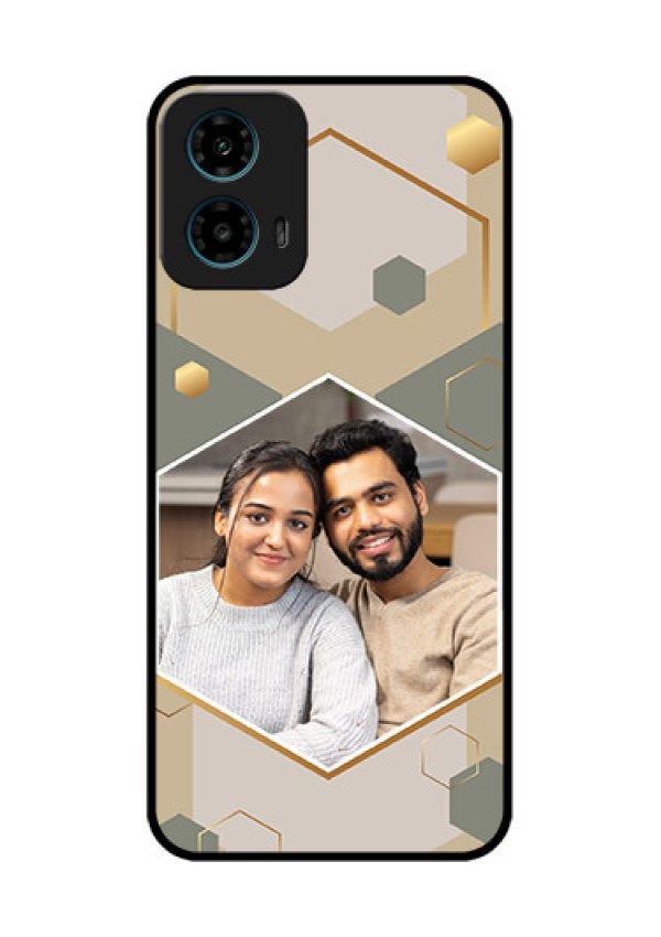 Motorola G34 5G Custom Glass Phone Case - Stylish Hexagon Pattern Design
