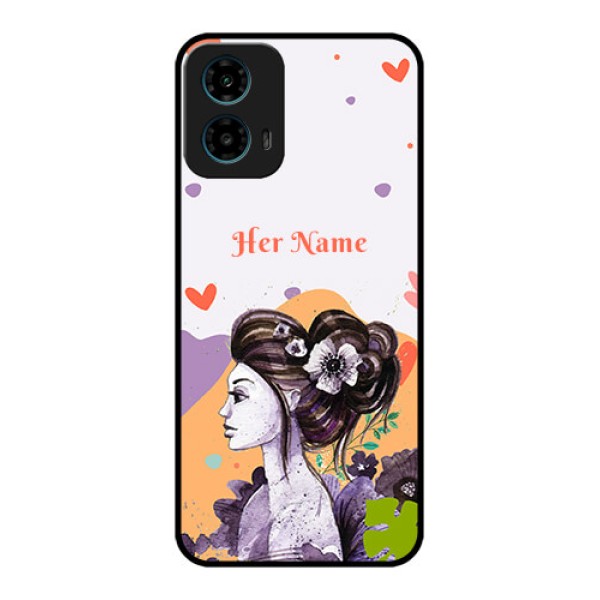 Motorola G34 5G Custom Glass Phone Case - Woman And Nature Design