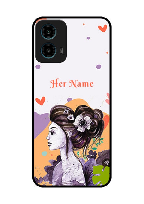 Motorola G34 5G Custom Glass Phone Case - Woman And Nature Design