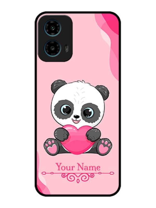 Custom Motorola G34 5G Custom Glass Phone Case - Cute Panda Design