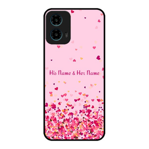 Motorola G34 5G Custom Glass Phone Case - Floating Hearts Design Motorola G34 5G Custom Glass Phone Case - Floating Hearts Design