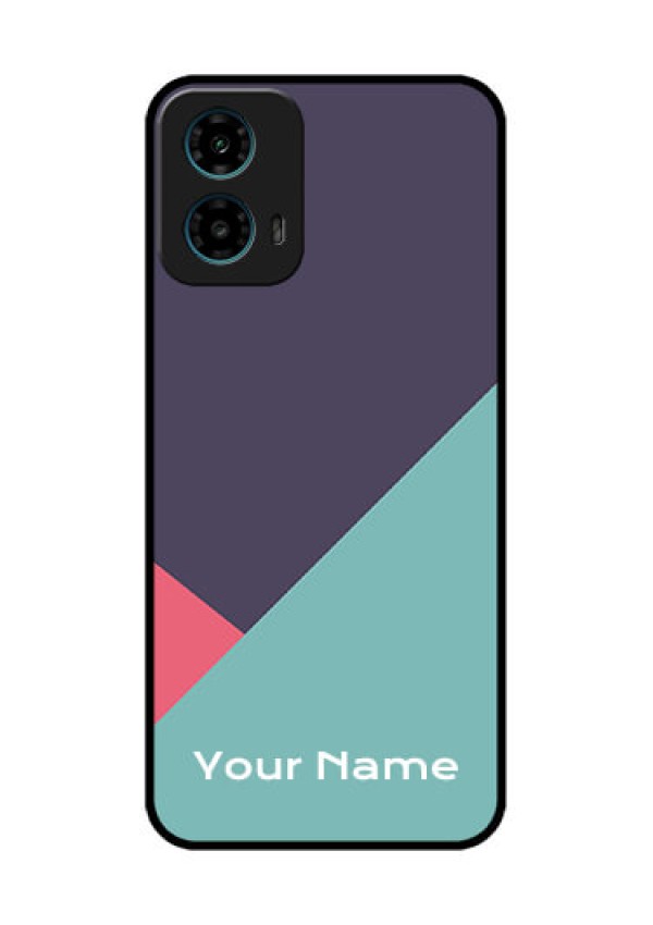 Motorola G34 5G Custom Glass Phone Case - Tri Color Abstract Design