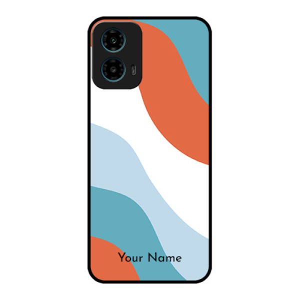 Motorola G34 5G Custom Glass Phone Case - Coloured Waves Design