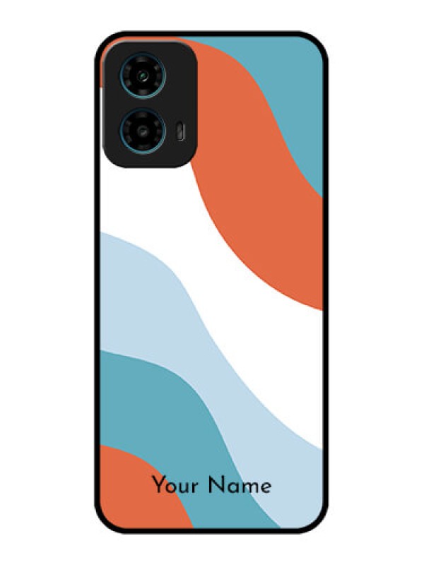 Custom Motorola G34 5G Custom Glass Phone Case - Coloured Waves Design