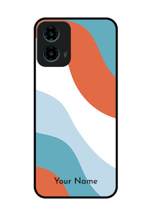 Motorola G34 5G Custom Glass Phone Case - Coloured Waves Design