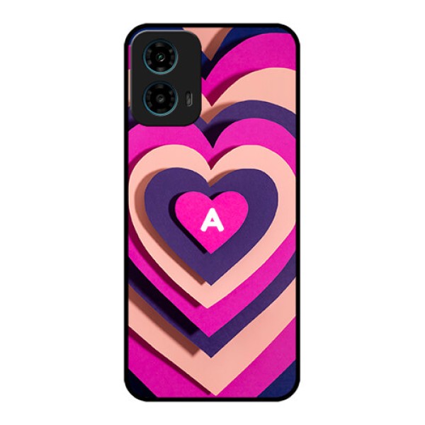 Motorola G34 5G Custom Glass Phone Case - Cute Heart Pattern Design