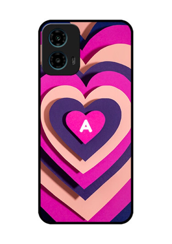 Motorola G34 5G Custom Glass Phone Case - Cute Heart Pattern Design