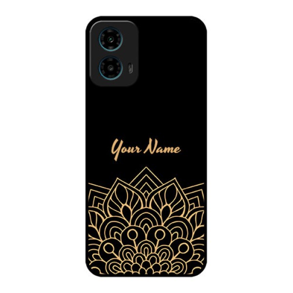 Motorola G34 5G Custom Glass Phone Case - Golden Mandala Design Motorola G34 5G Custom Glass Phone Case - Golden Mandala Design