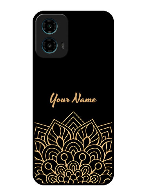Custom Motorola G34 5G Custom Glass Phone Case - Golden Mandala Design