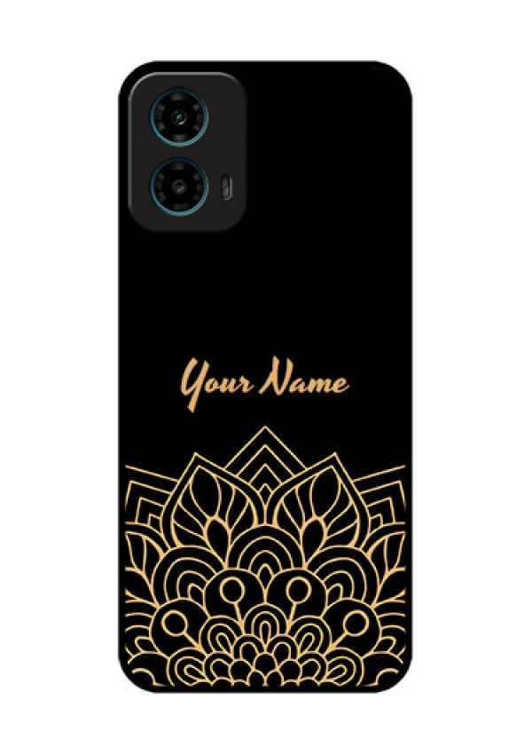Motorola G34 5G Custom Glass Phone Case - Golden Mandala Design