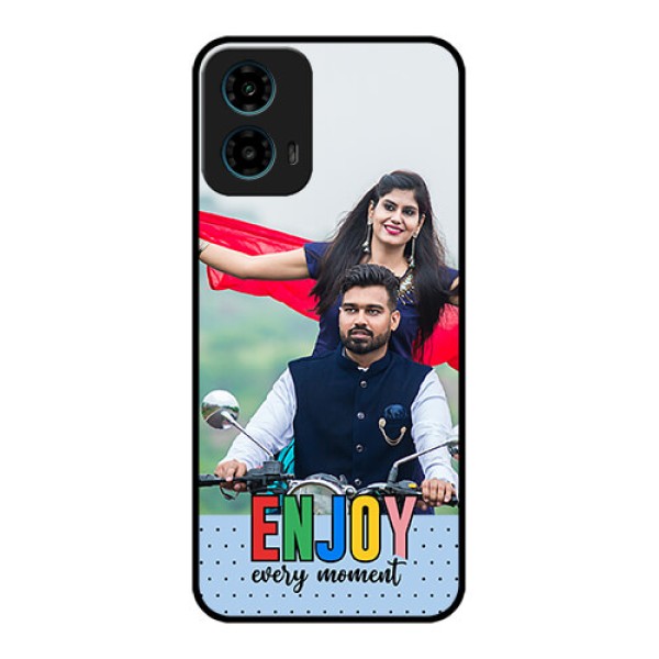 Motorola G34 5G Custom Glass Phone Case - Enjoy Every Moment Design Motorola G34 5G Custom Glass Phone Case - Enjoy Every Moment Design
