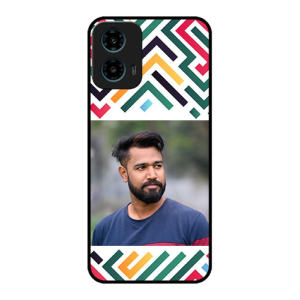 Motorola G34 5G Custom Glass Phone Case - Colorful Maze Pattern Design Motorola G34 5G Custom Glass Phone Case - Colorful Maze Pattern Design