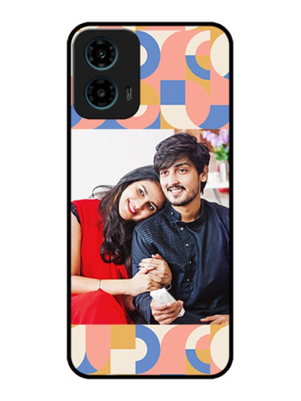 Custom Motorola G34 5G Custom Glass Phone Case - Semi - Circle Maze Pattern Design