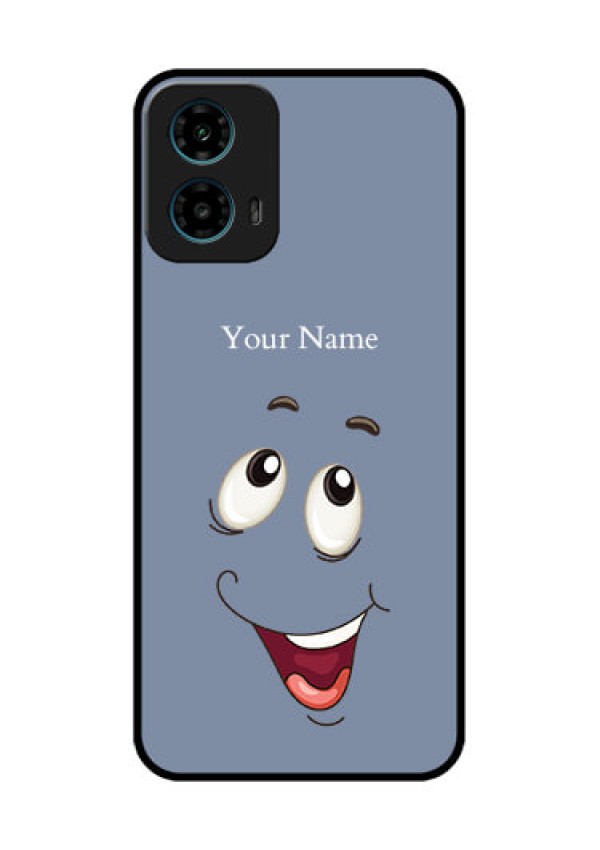 Motorola G34 5G Custom Glass Phone Case - Laughing Cartoon Face Design