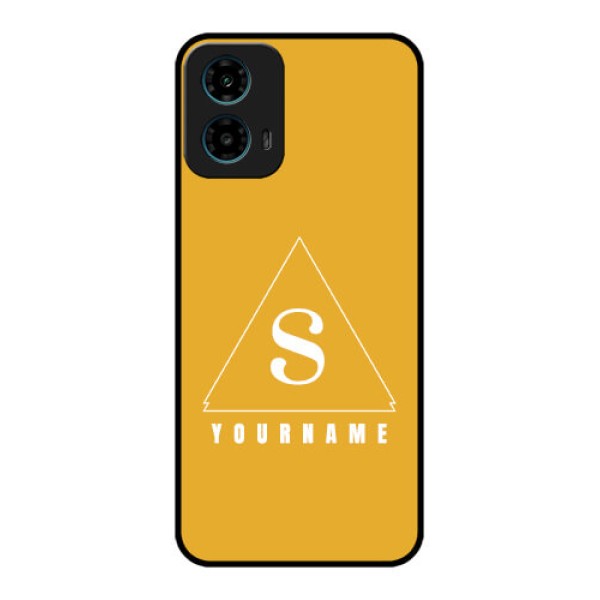 Motorola G34 5G Custom Glass Phone Case - Simple Triangle Design Motorola G34 5G Custom Glass Phone Case - Simple Triangle Design
