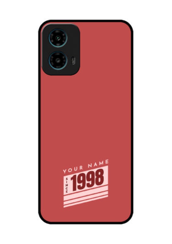 Motorola G34 5G Custom Glass Phone Case - Red Custom Year Of Birth Design