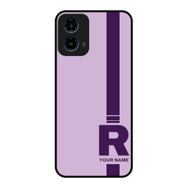 Motorola G34 5G Custom Glass Phone Case - Simple Dual Tone Stripe With Name Design Motorola G34 5G Custom Glass Phone Case - Simple Dual Tone Stripe With Name Design