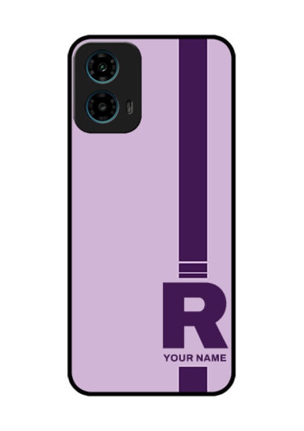 Motorola G34 5G Custom Glass Phone Case - Simple Dual Tone Stripe With Name Design
