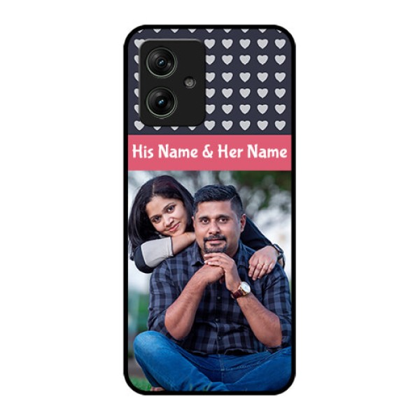 Motorola G54 5G Custom Glass Phone Case - Love Symbols Design