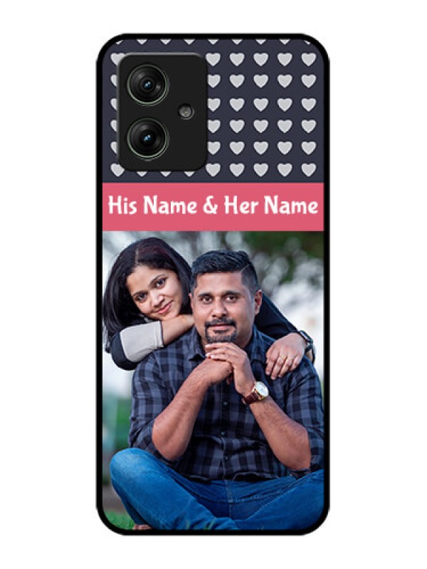 Custom Motorola G54 5G Custom Glass Phone Case - Love Symbols Design