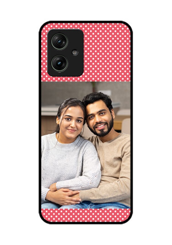 Motorola G54 5G Custom Glass Phone Case - White Dotted Design
