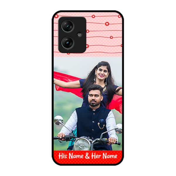 Motorola G54 5G Custom Glass Phone Case - Red Pattern Case Design
