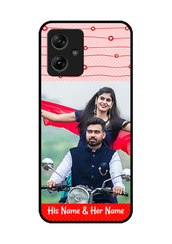 Motorola G54 5G Custom Glass Phone Case - Red Pattern Case Design