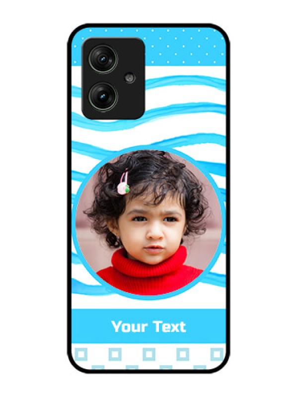 Custom Motorola G54 5G Custom Glass Phone Case - Simple Blue Case Design