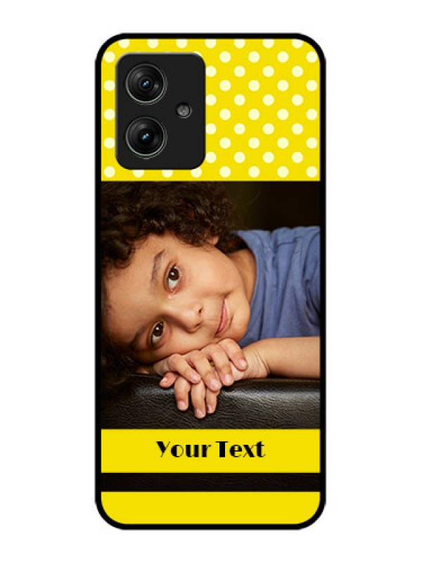 Custom Motorola G54 5G Custom Glass Phone Case - Bright Yellow Case Design