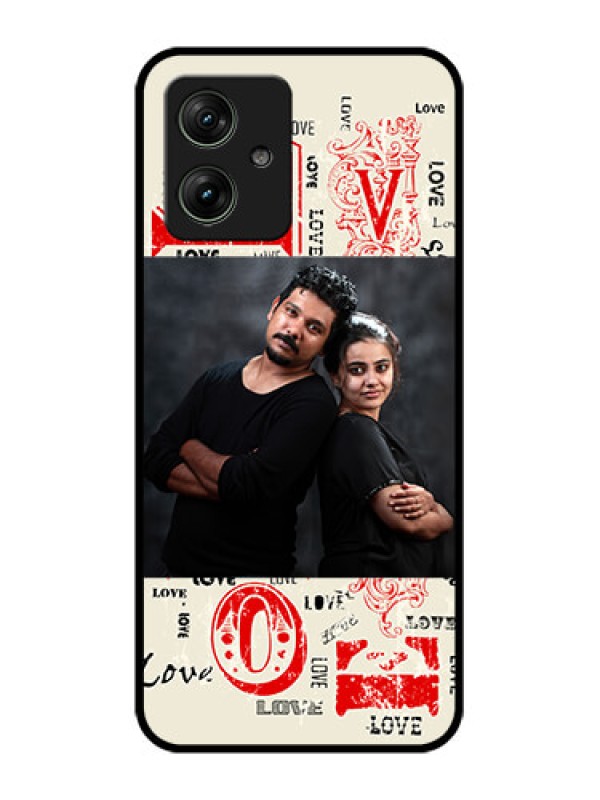 Custom Motorola G54 5G Custom Glass Phone Case - Trendy Love Design Case