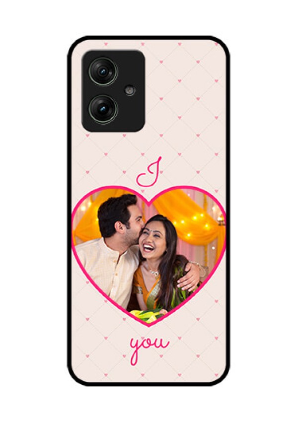 Motorola G54 5G Custom Glass Phone Case - Heart Shape Design