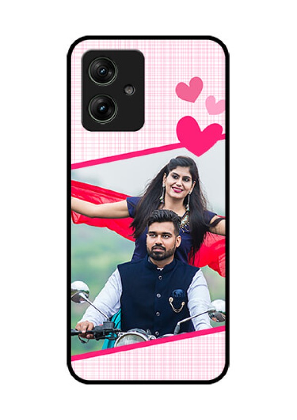 Motorola G54 5G Custom Glass Phone Case - Love Shape Heart Design