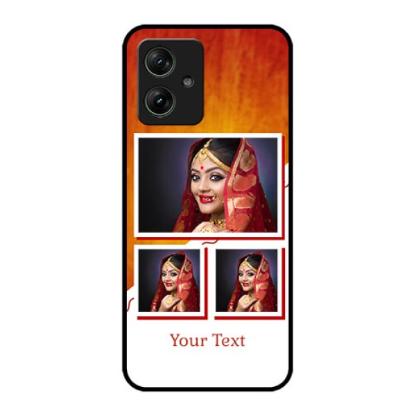 Motorola G54 5G Custom Glass Phone Case - Wedding Memories Design